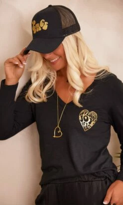 T-Shirt Magda ML Noir Heart Joy Or