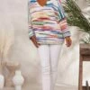 Pull Zack Oversize Blanc Cassé Stripes Multicolor -Vêtements Soldes 2024 facetune 29 11 2023 10 59 11