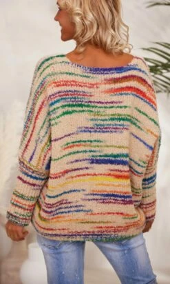 Pull Zack Oversize Camel Stripes Multicolor -Vêtements Soldes 2024 facetune 29 11 2023 12 08 36