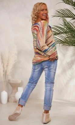 Pull Zack Oversize Camel Stripes Multicolor