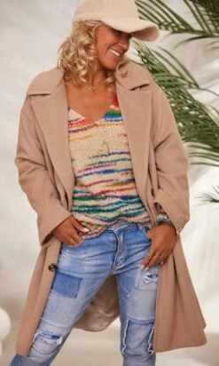 Pull Zack Oversize Camel Stripes Multicolor -Vêtements Soldes 2024 facetune 29 11 2023 12 17 18