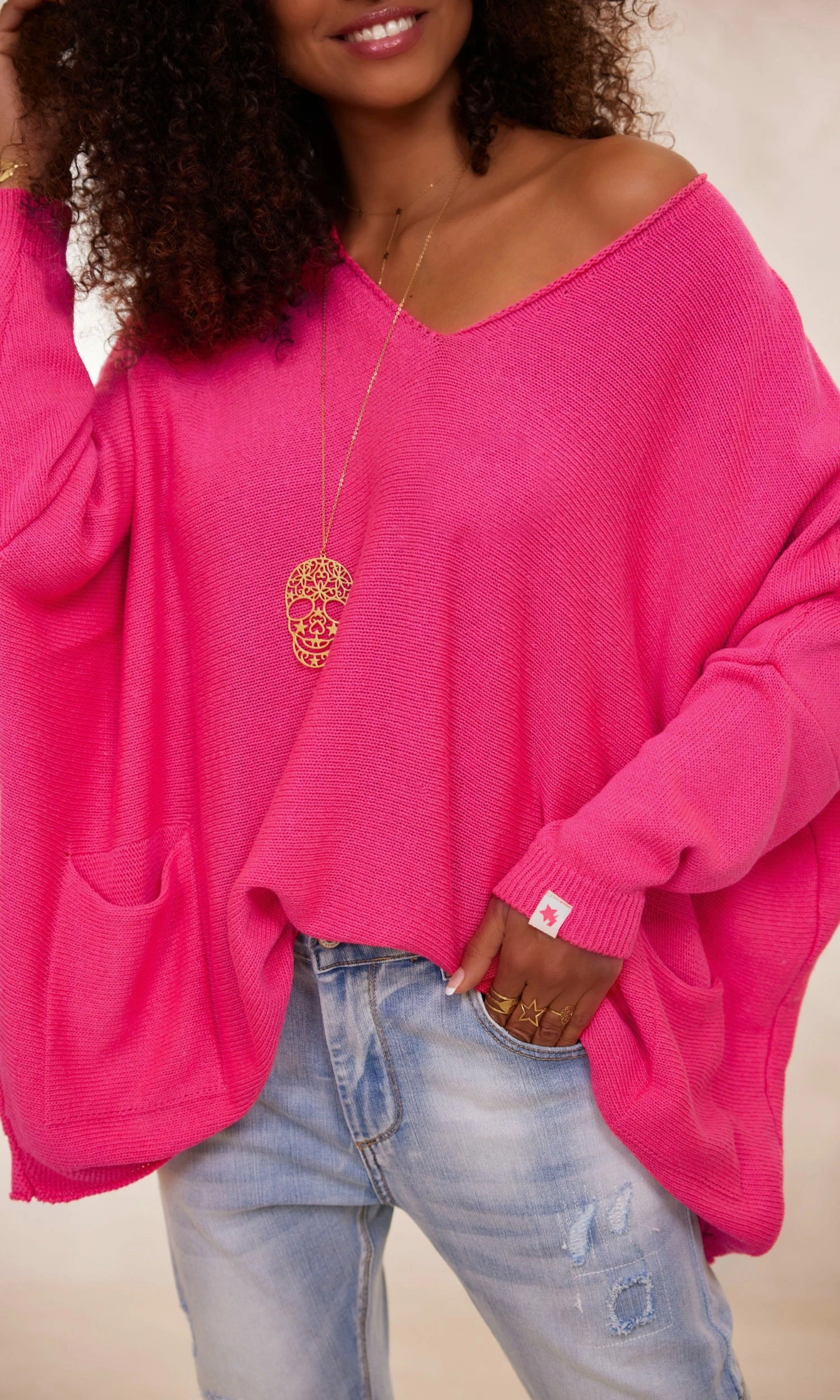 Pull Nestor Petite Maille Rose Fuchsia 4 Pull Nestor Petite Maille Rose Fuchsia – Image 2