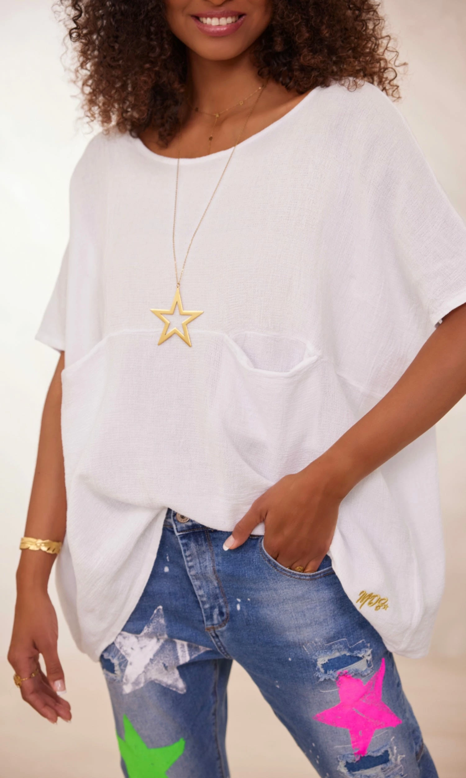 Jean's Hooman Used Denim Star Multicolor 7 Jean's Hooman Used Denim Star Multicolor – Image 5