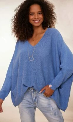 Pull Nestor Petite Maille Bleu Jean