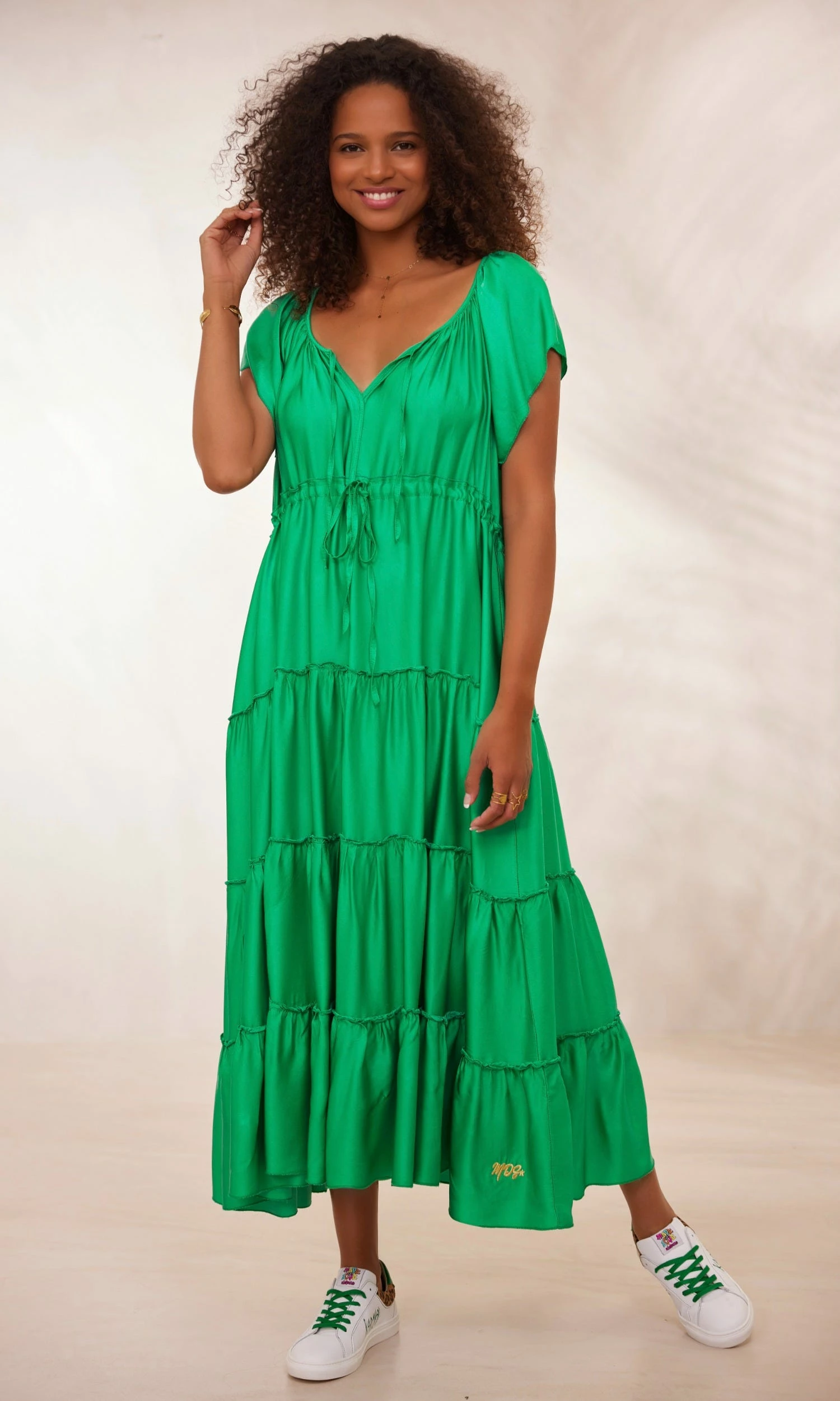 Robe Anaïs Satin Vert Brésil 9 Robe Anaïs Satin Vert Brésil – Image 7