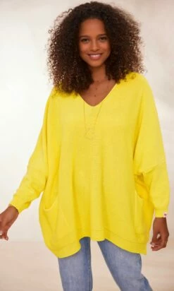Pull Nestor Petite Maille Jaune -Vêtements Soldes 2024 facetune 30 01 2024 16 19 40