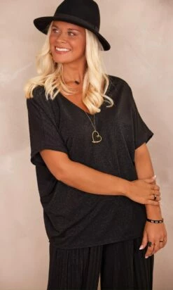 T-Shirt Arturo Oversize Noir Irisé