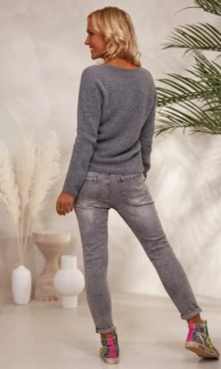 Pull Basic Col V Gris