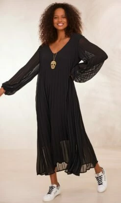 Robe Nuria Plissée Noir