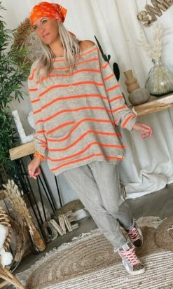 Pull Mika Oversize Taupe Marinière Orange Fluo -Vêtements Soldes 2024 fd5e41fe 2800 4c58 8524 f60452b0f599