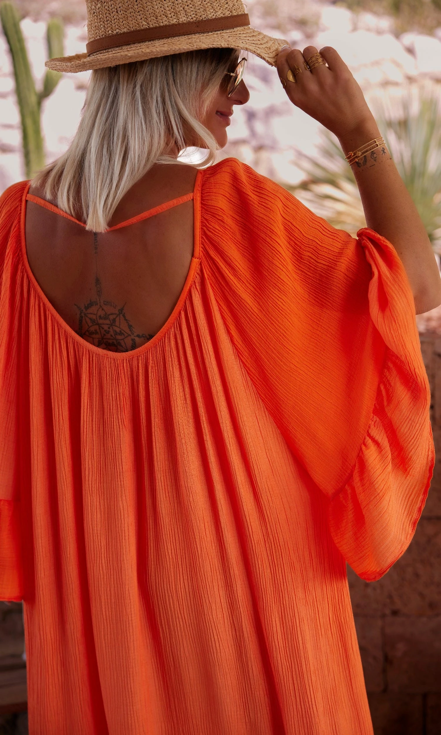 Robe De Plage Alizée Orange 9 Robe De Plage Alizée Orange – Image 7