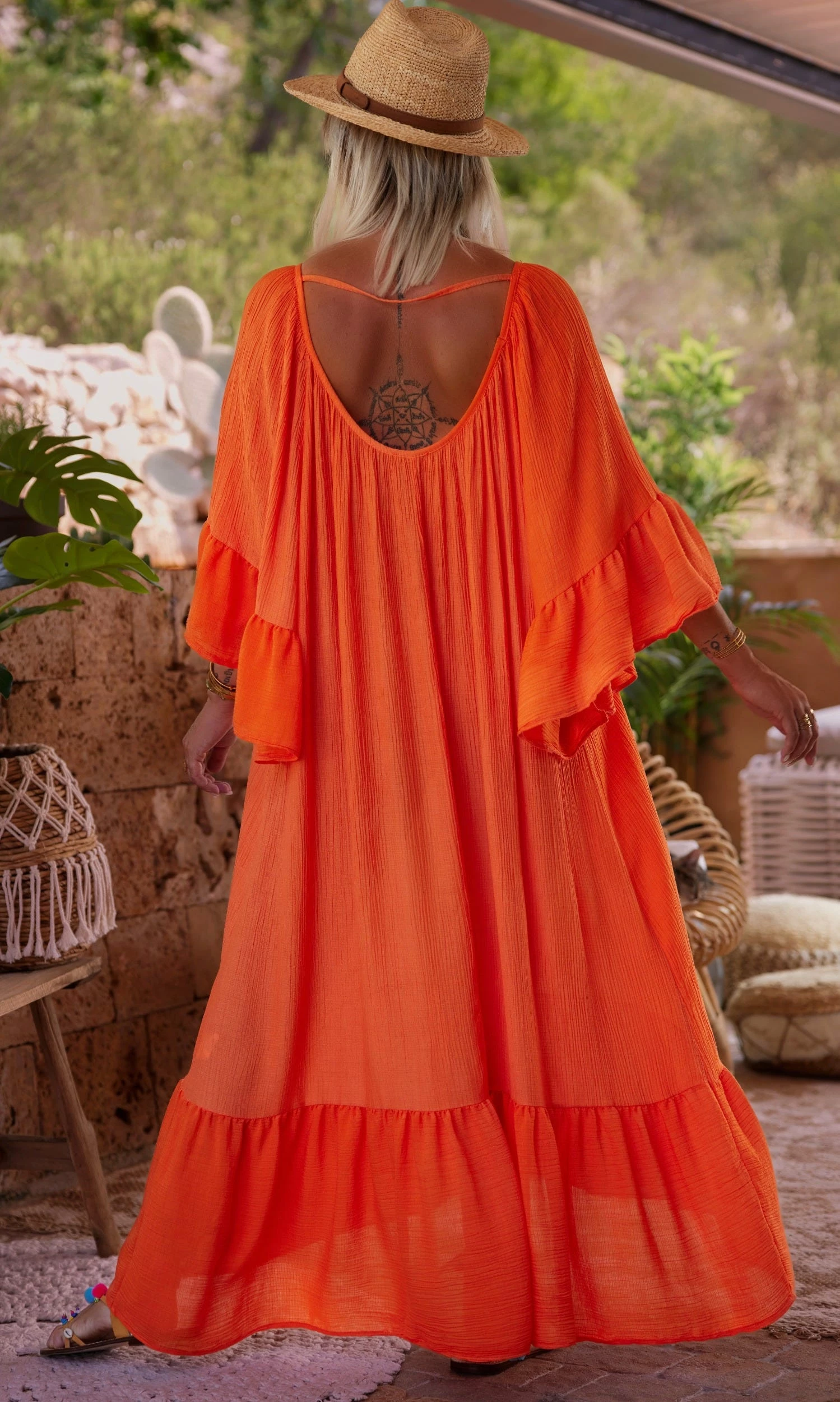 Robe De Plage Alizée Orange 6 Robe De Plage Alizée Orange – Image 4