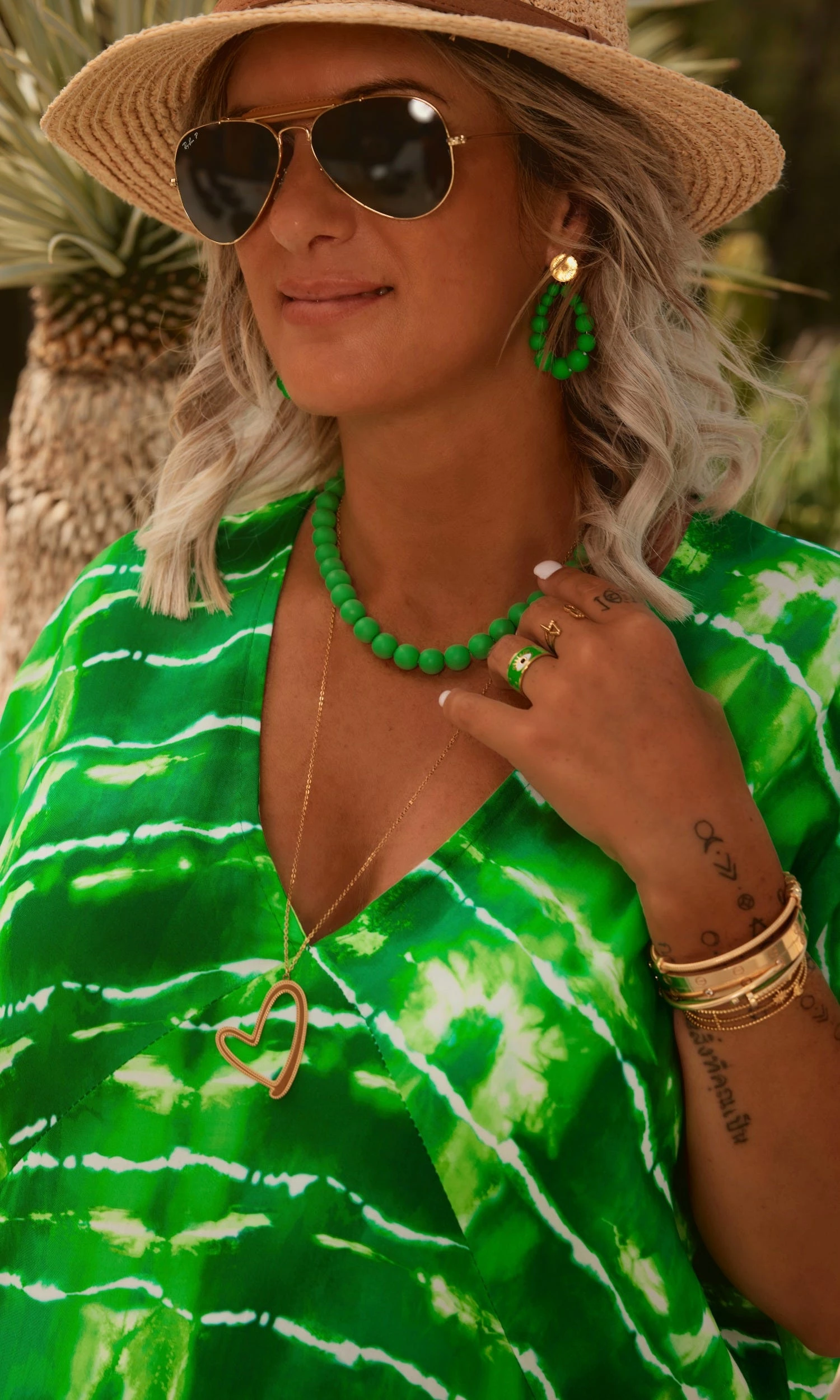 Robe Izabella Tie & Dye Lines Vert Brésil 9 Robe Izabella Tie & Dye Lines Vert Brésil – Image 7